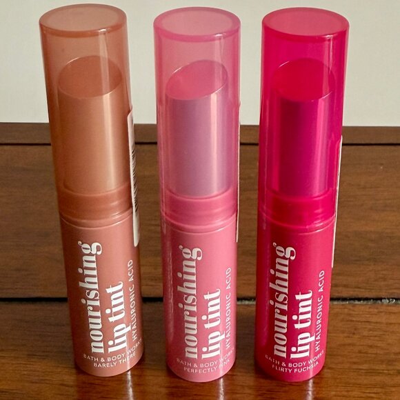 NEW3-Pc BARELY THERE, PERFECTLY PINK, FLIRTY FUCHSIA Lip Tint  Bath & Body Works - Picture 1 of 3